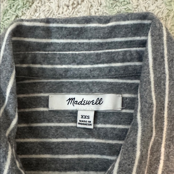 Madewell Charcoal and White Striped Top - Picture 2 of 4